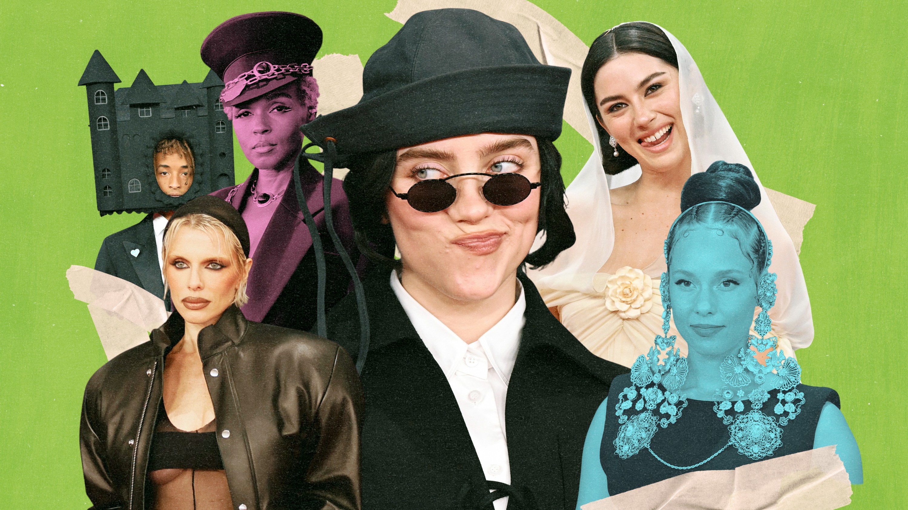 Billie Eilish, Alicia Keys, Gracie Abrams, Julia fox, Janelle Monáe, and Jaden Smith at the 2025 Grammys.