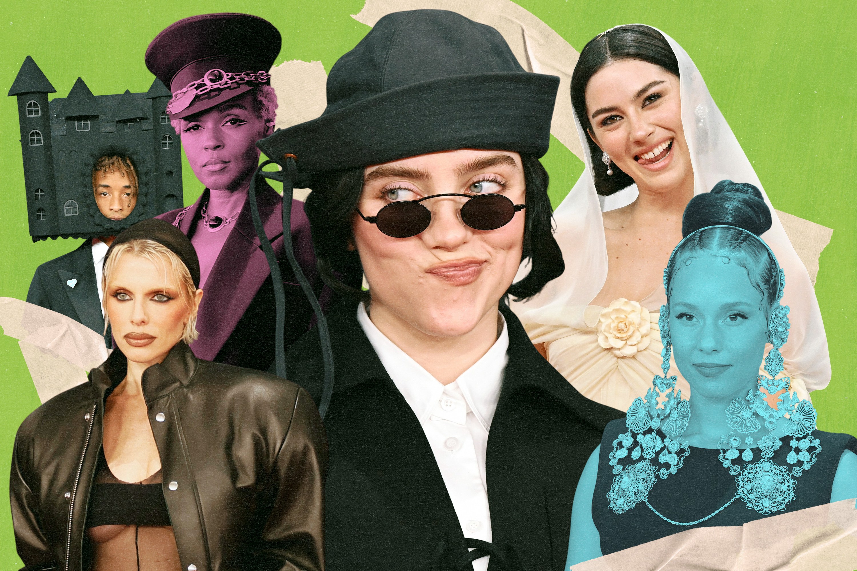 Billie Eilish, Alicia Keys, Gracie Abrams, Julia fox, Janelle Monáe, and Jaden Smith at the 2025 Grammys.