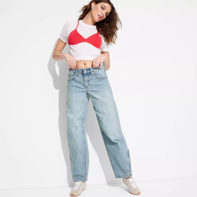 Wild Fable Low-Rise Barrel Jeans