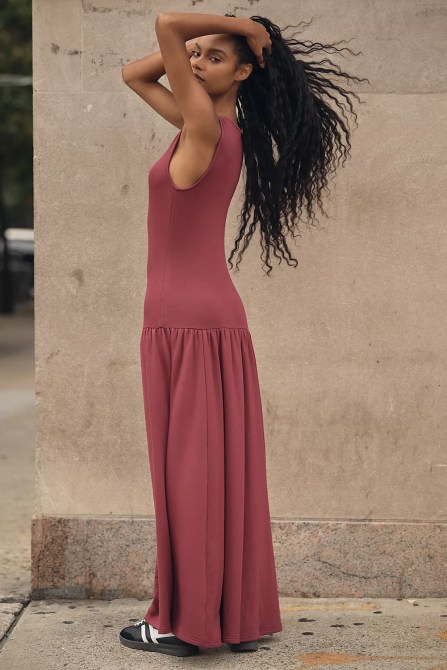 Daily Practice by Anthropologie Sleeveless Drop-Waist Midi Dress