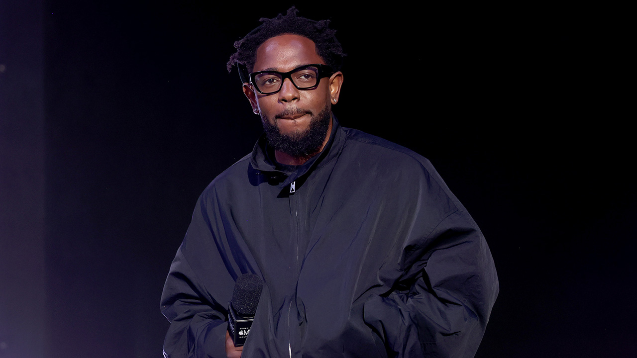 Kendrick Lamar at the Super Bowl LIX Pregame + Apple Music Halftime Show Press Conference on February 06, 2025 in New Orleans, Louisiana.