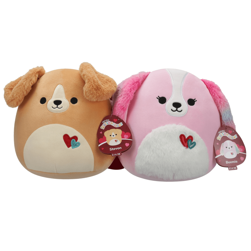 Squishmallows 8 inch Stevon the Retriever + 8 inch Beemie the Dog
