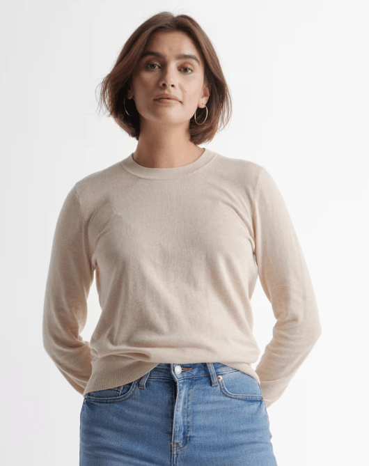 Lightweight Cotton Cashmere Crew Sweater