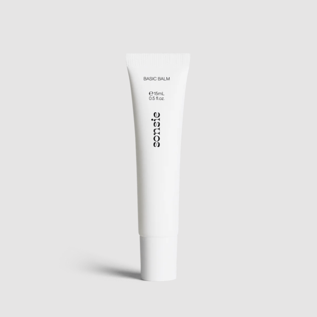 Sonsie Basic Balm in a white tube.