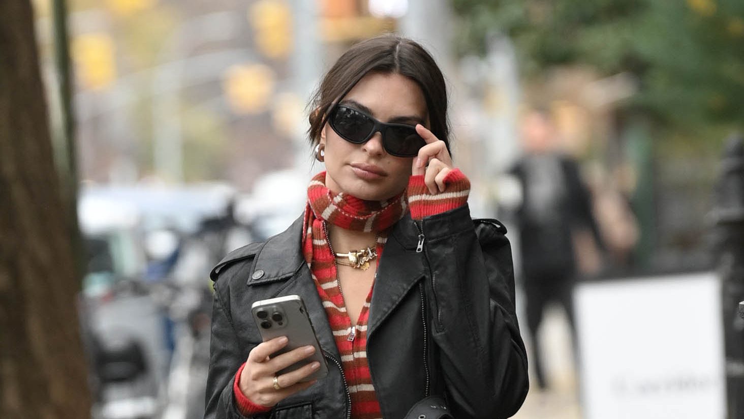 Emily Ratajkowski seen walking in New York on December 10, 2024 in New York City.