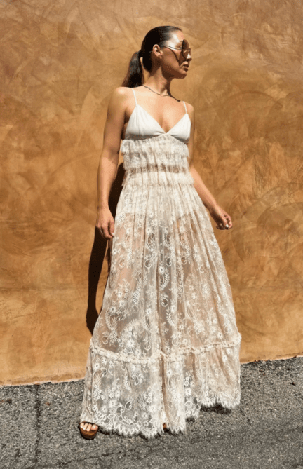 AFRM Allegra Sheer Lace Maxi Skirt