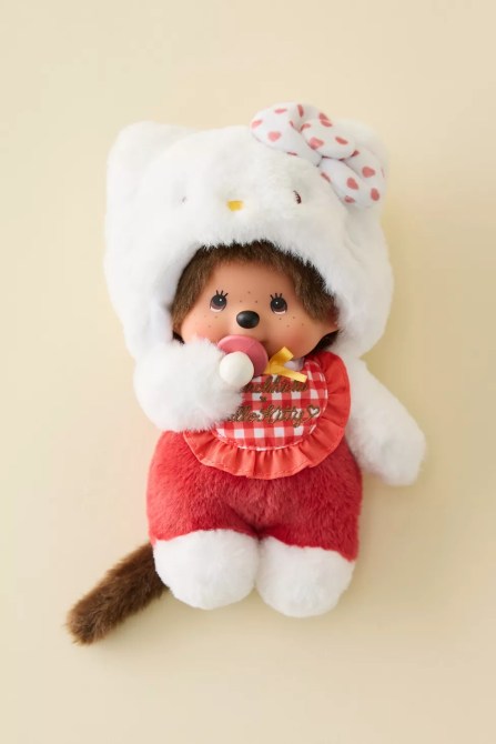 Monchhichi Gingham Plushie Keychain