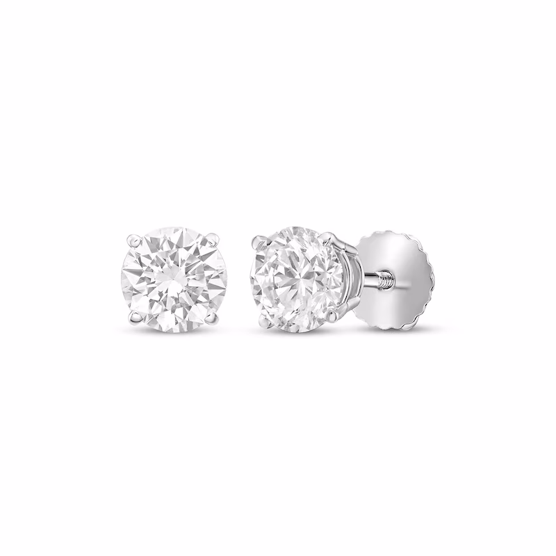 Round-Cut Diamond Solitaire Stud Earrings