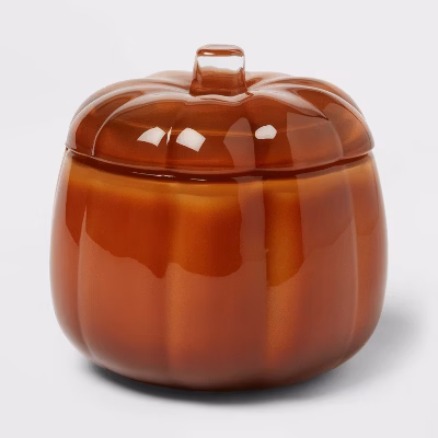 Threshold Lidded Glass Pumpkin Jar Candle