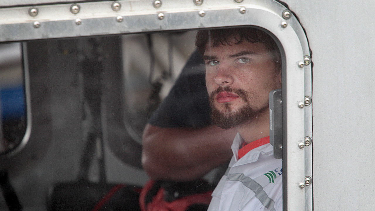 BOSTON - SEPTEMBER 27: Nathan Carman arrives to the Coast Guard base in Boston on Sept. 27, 2016, after surviving the sinking of his 32-foot fishing boat near Block Canyon, off New York, in the Atlantic Ocean on Sept. 18. He was picked up in a lifeboat about 100 nautical miles south of Martha's Vineyard on Sept. 25 by a Chinese freighter. His mother, who was on the "Chicken Pox" with him, has not been found.
