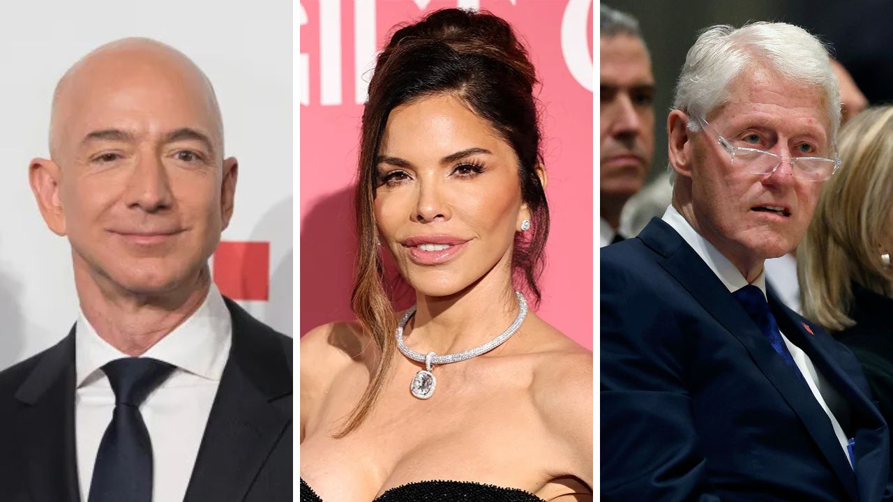Jeff Bezos, Lauren Sanchez, Bill Clinton